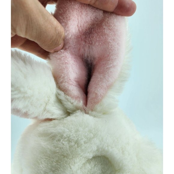 VINTAGE WHITE BUNNY RABBIT JELLY BEAN TOES FEET STUFFED ANIMAL PLUSH 14" - Picture 3 of 12